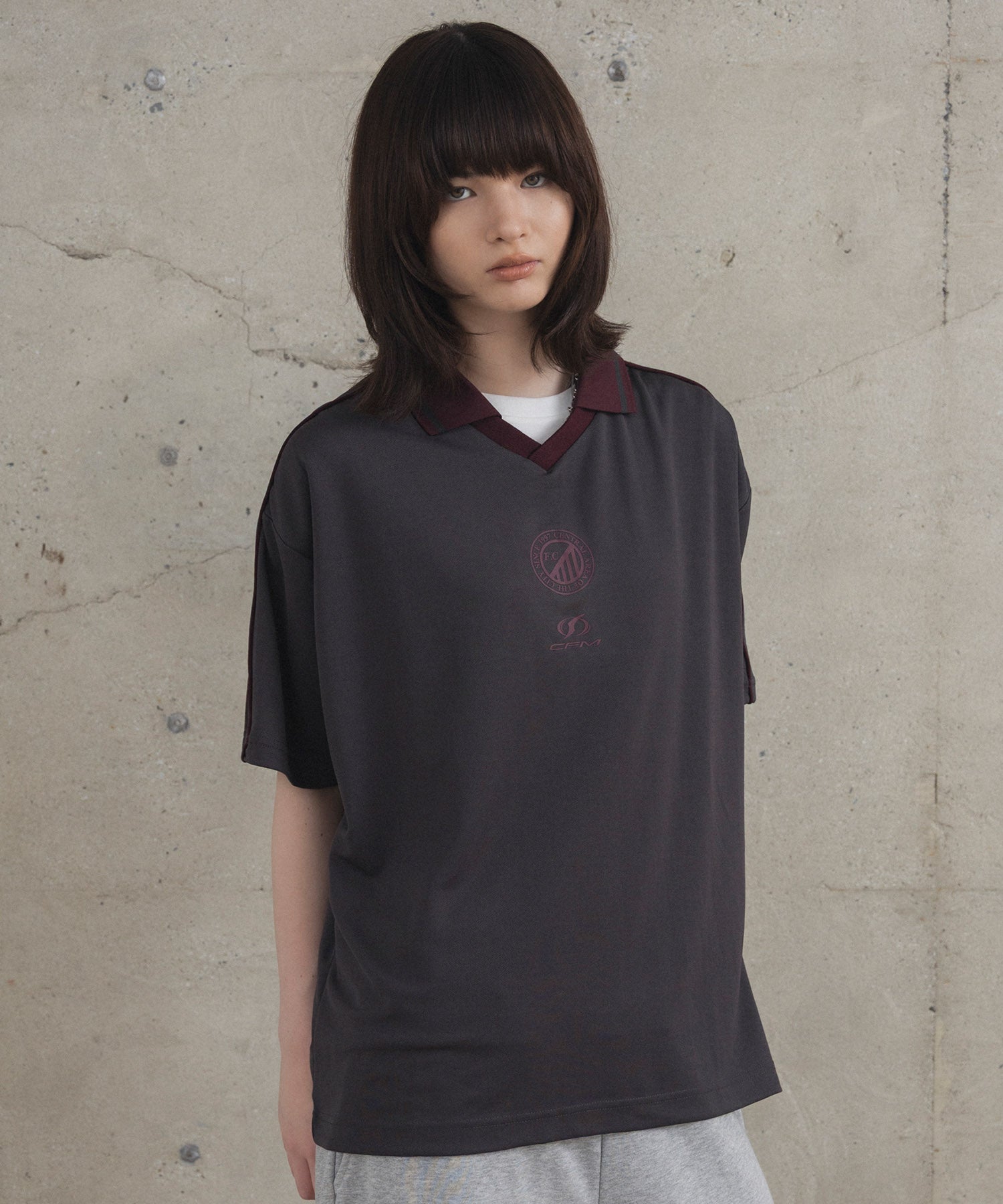 フロントプリント サイドライン ユニフォーム半袖Tシャツ