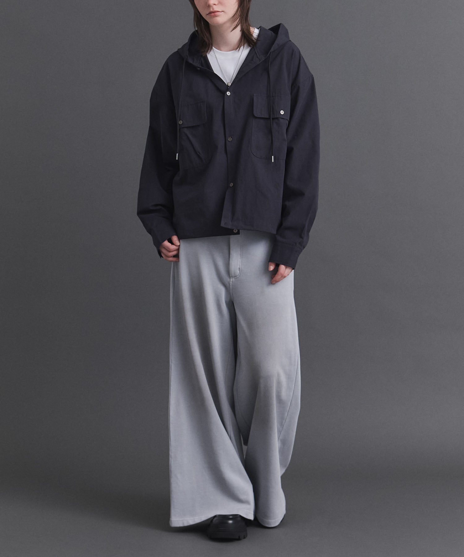 Long-sleeved Shirt Hoodie / 長袖シャツパーカー