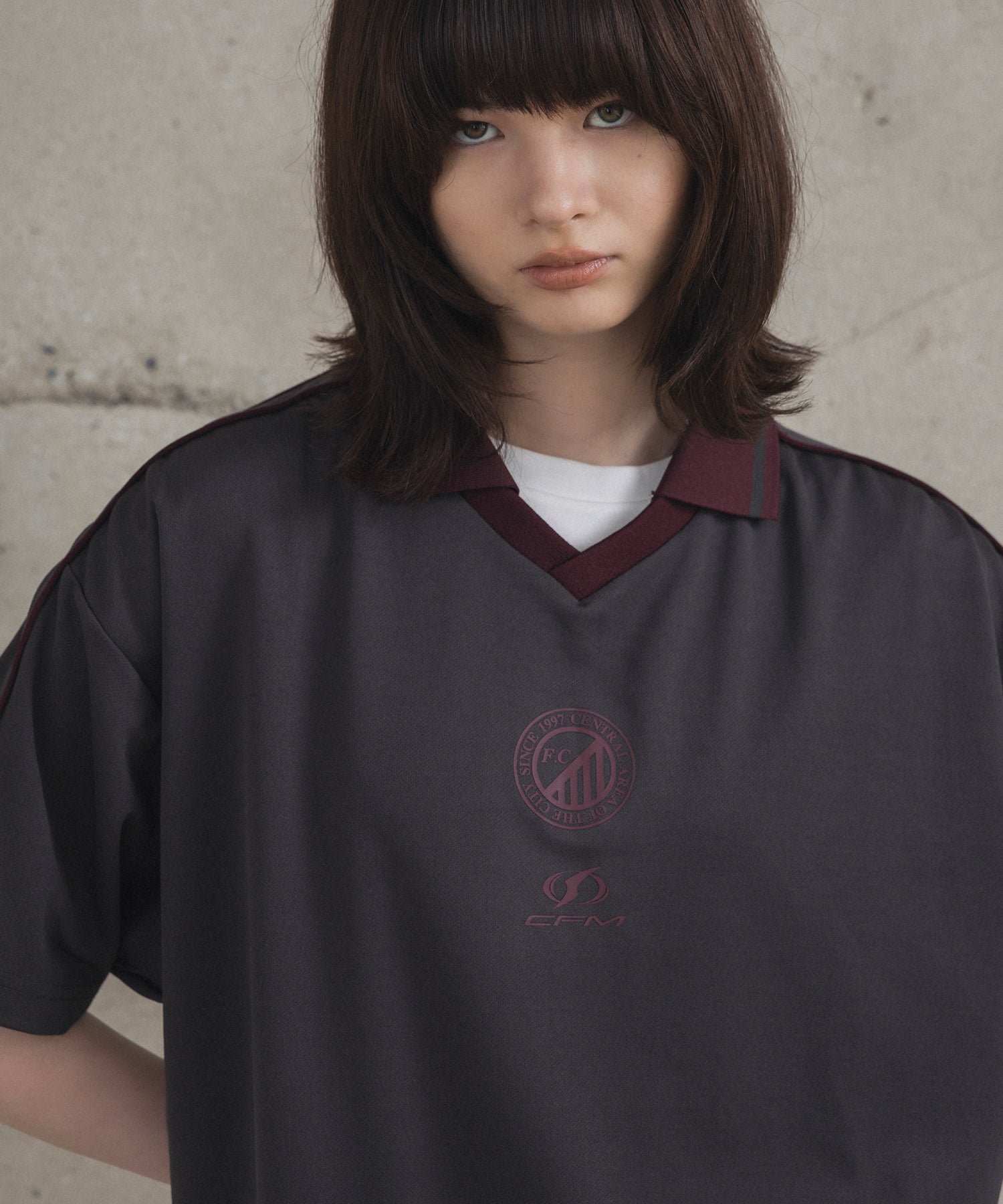 フロントプリント サイドライン ユニフォーム半袖Tシャツ