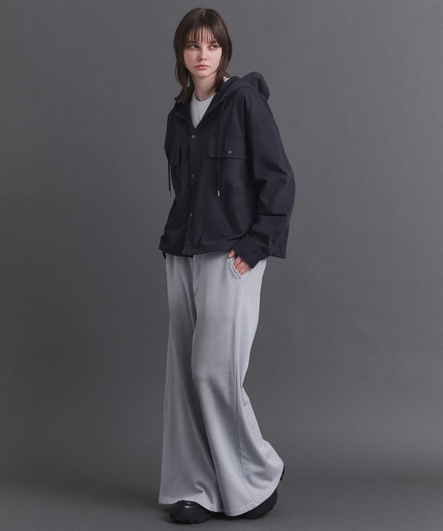 Long-sleeved Shirt Hoodie / 長袖シャツパーカー