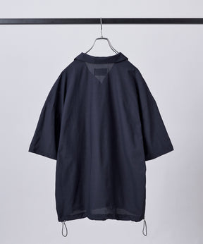 ビックシルエット ポリメッシュ ドロスト スキッパーシャツ