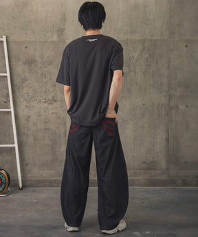 ヒゲオジサンB ワンポイント刺繍ロゴ ビッグシルエット半袖Tシャツ