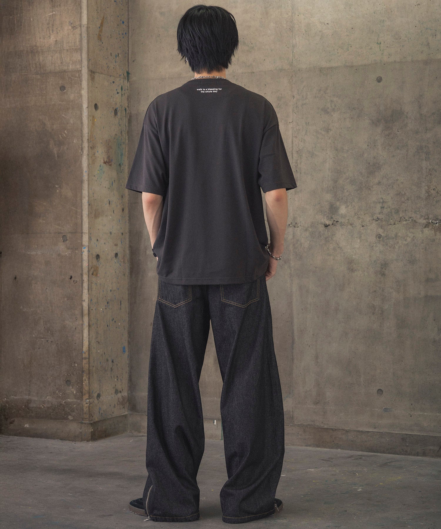 ウォーキングC ワンポイント刺繍ロゴ ビッグシルエット半袖Tシャツ