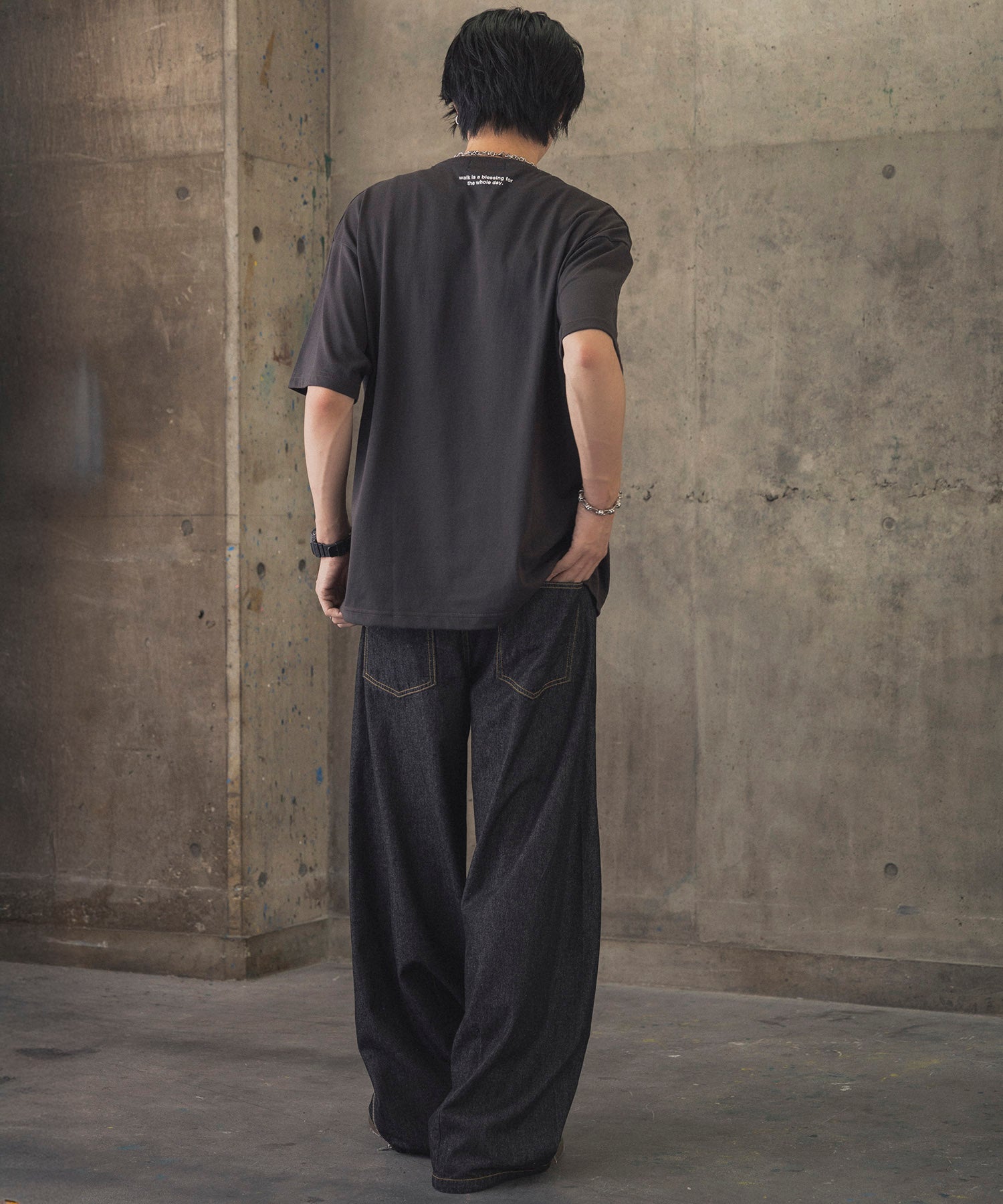 ウォーキングC ワンポイント刺繍ロゴ ビッグシルエット半袖Tシャツ