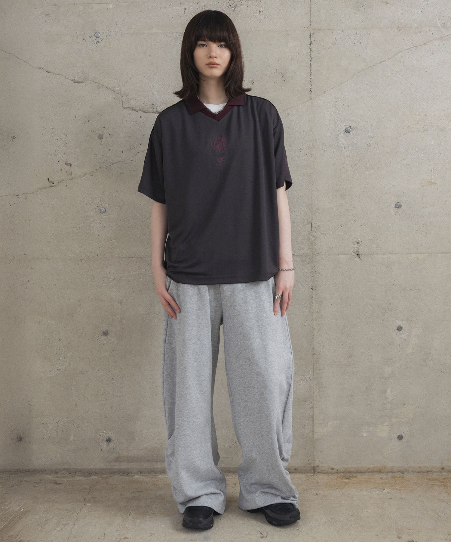 フロントプリント サイドライン ユニフォーム半袖Tシャツ