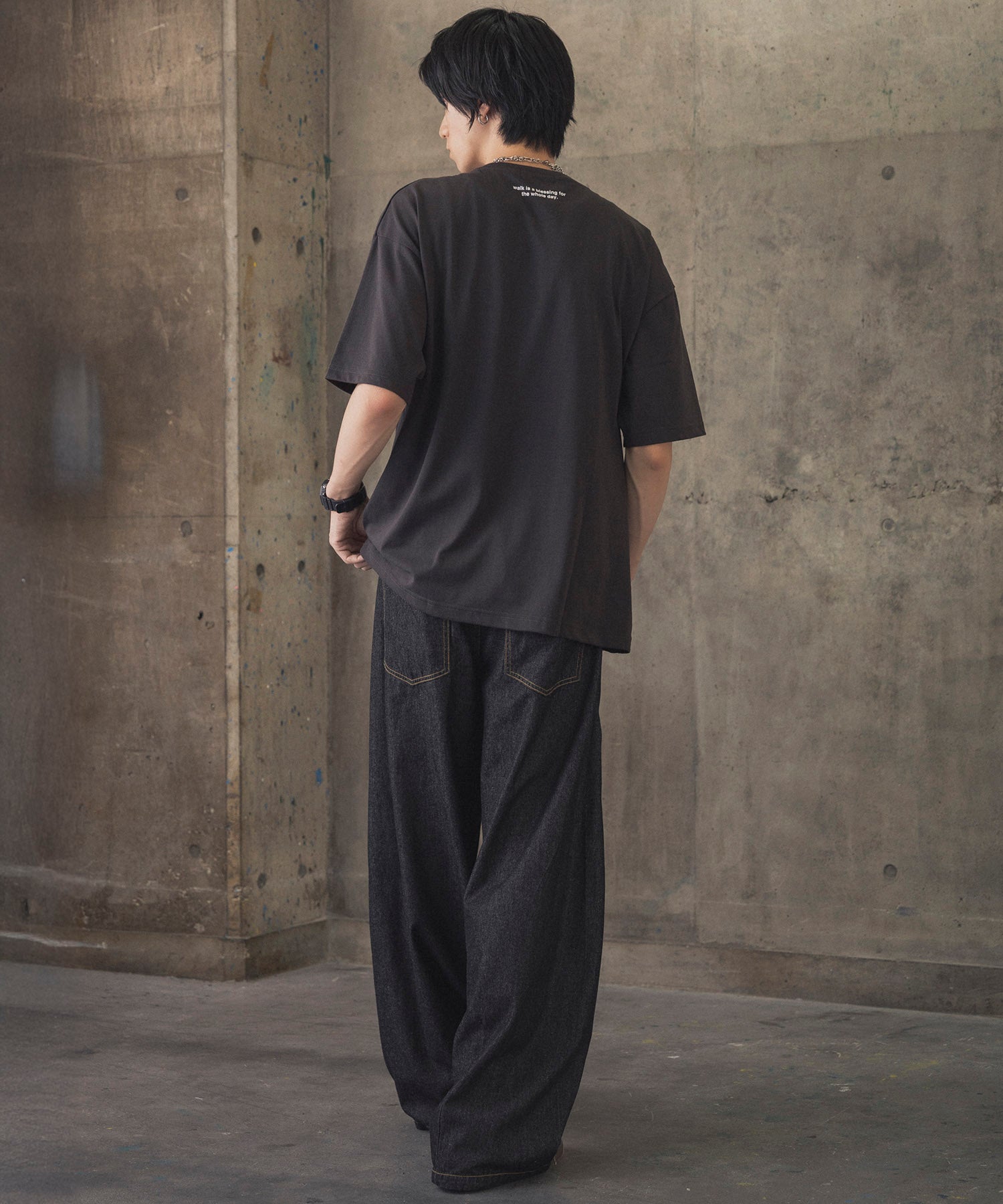 ウォーキングC ワンポイント刺繍ロゴ ビッグシルエット半袖Tシャツ