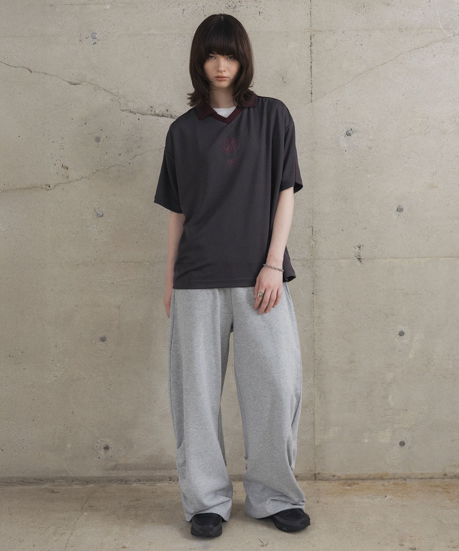 フロントプリント サイドライン ユニフォーム半袖Tシャツ