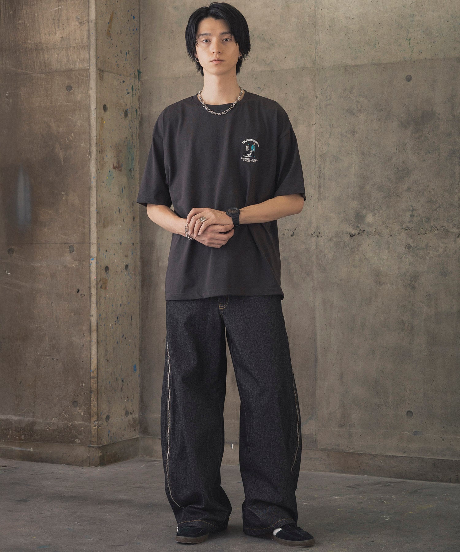 ウォーキングC ワンポイント刺繍ロゴ ビッグシルエット半袖Tシャツ