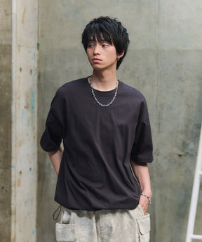 プレーティング 裾ドローコード 半袖Tシャツ
