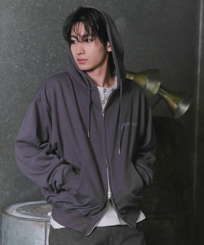 "Confirm" Logo Embroidery FullZIP Hoodie / "Confirm"刺繍フルジップパーカー