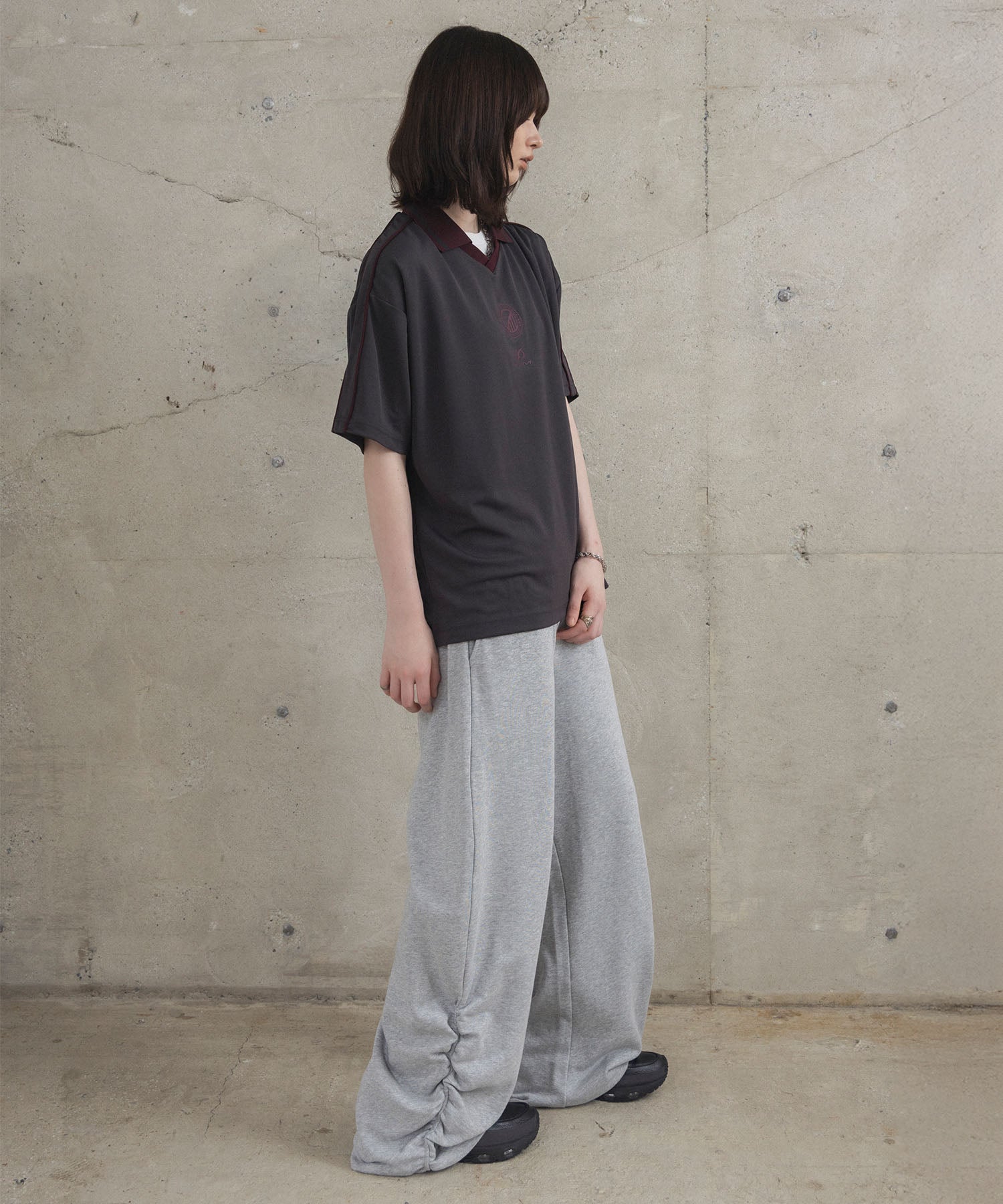 フロントプリント サイドライン ユニフォーム半袖Tシャツ