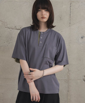 Contrast Color Henley Neck T-shirt / コントラストカラー ヘンリーネックTシャツ
