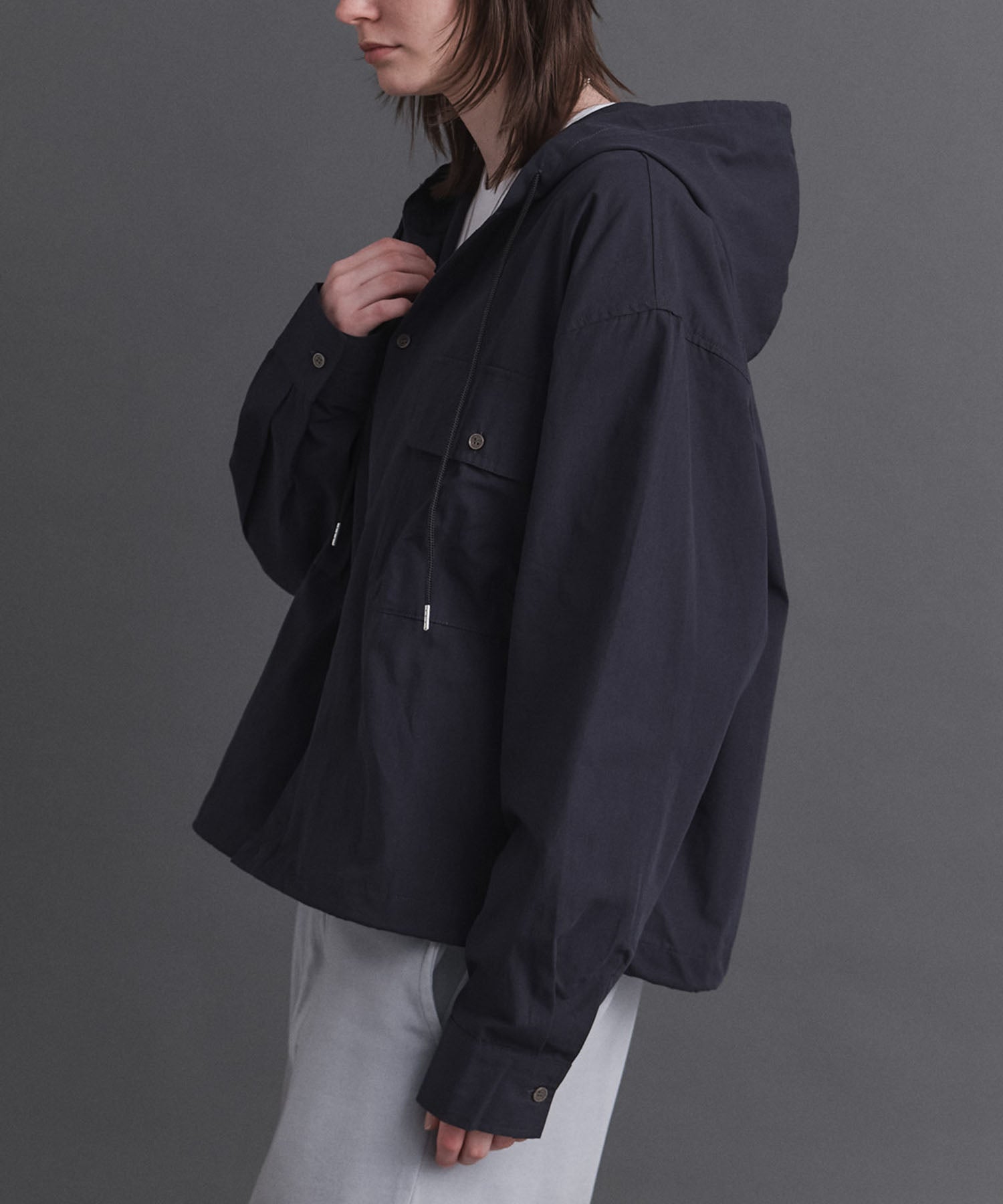 Long-sleeved Shirt Hoodie / 長袖シャツパーカー