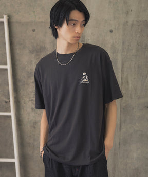 ヒゲオジサンB ワンポイント刺繍ロゴ ビッグシルエット半袖Tシャツ