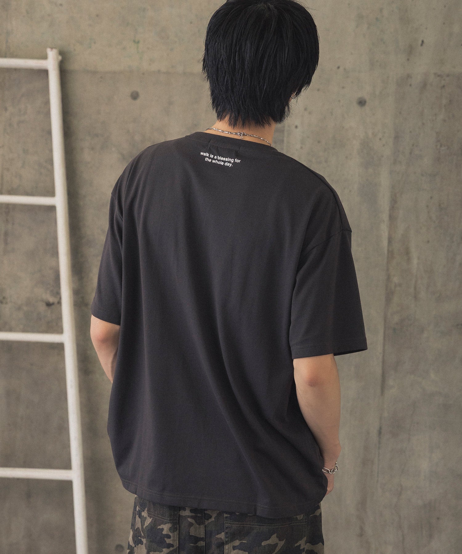 ウォーキングB ワンポイント刺繍ロゴ ビッグシルエット半袖Tシャツ