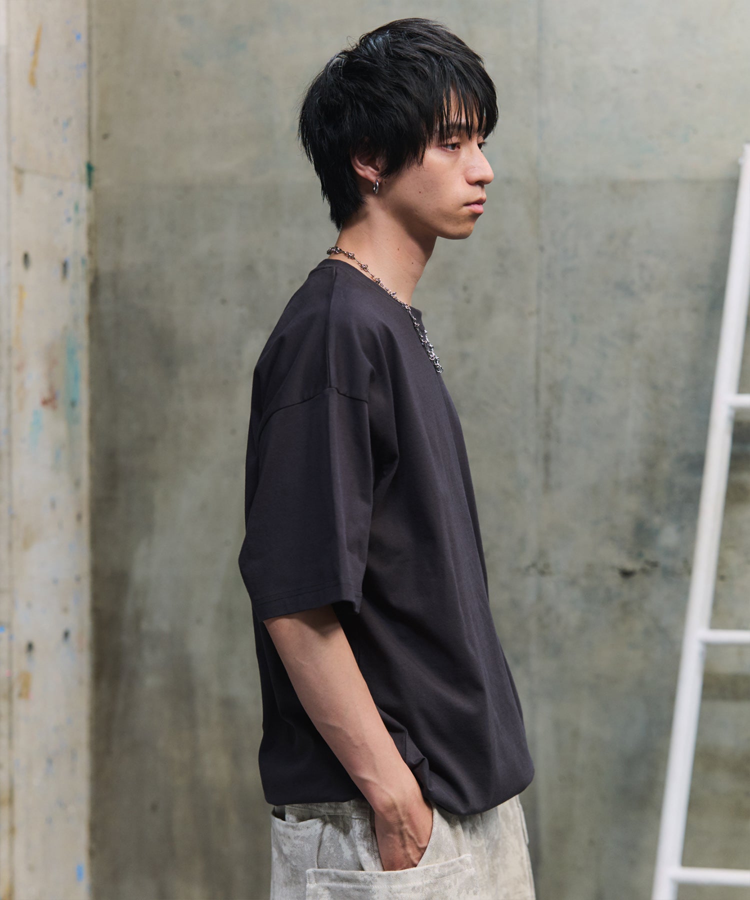 プレーティング 裾ドローコード 半袖Tシャツ