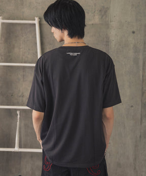 ヒゲオジサンB ワンポイント刺繍ロゴ ビッグシルエット半袖Tシャツ