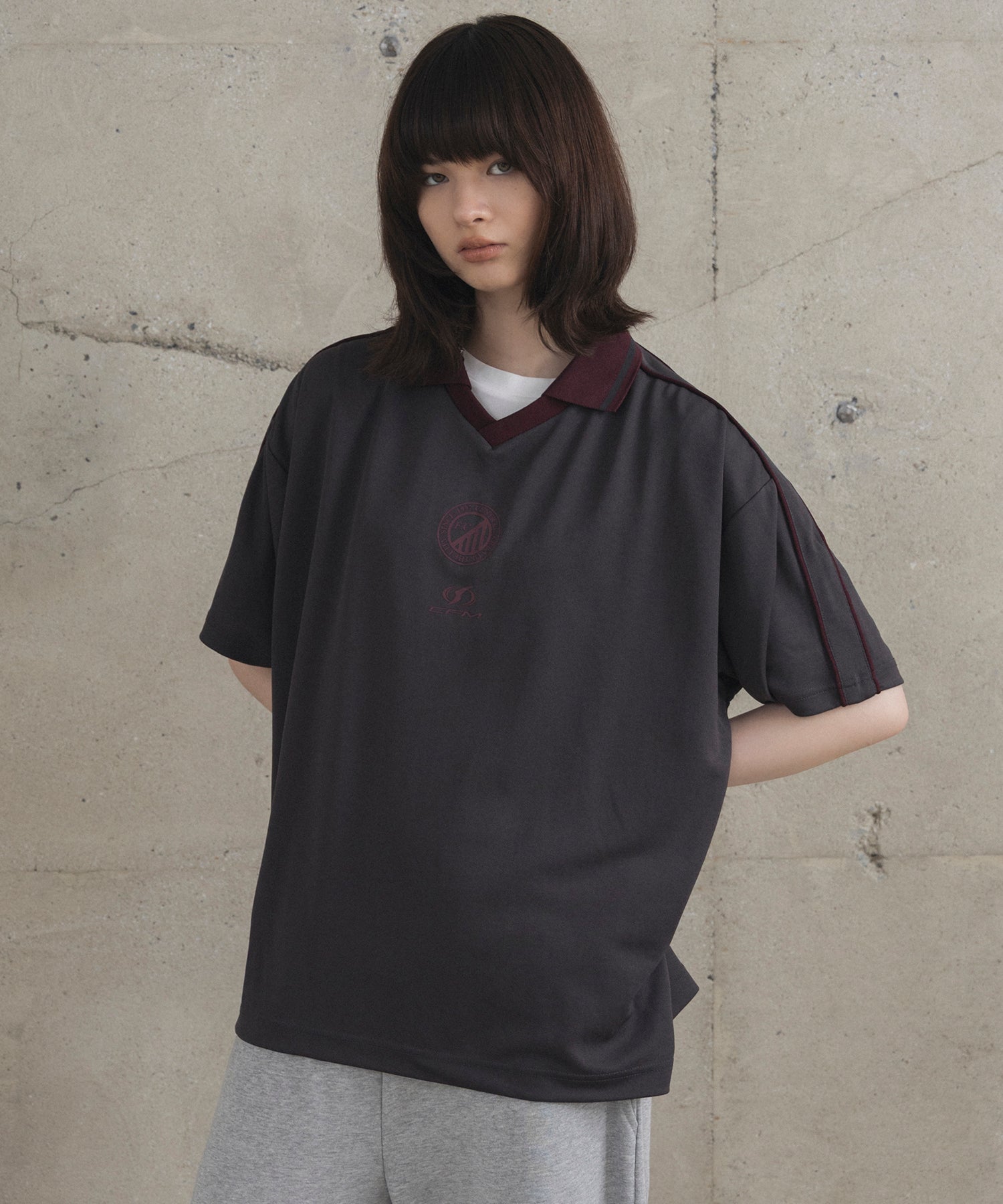 フロントプリント サイドライン ユニフォーム半袖Tシャツ