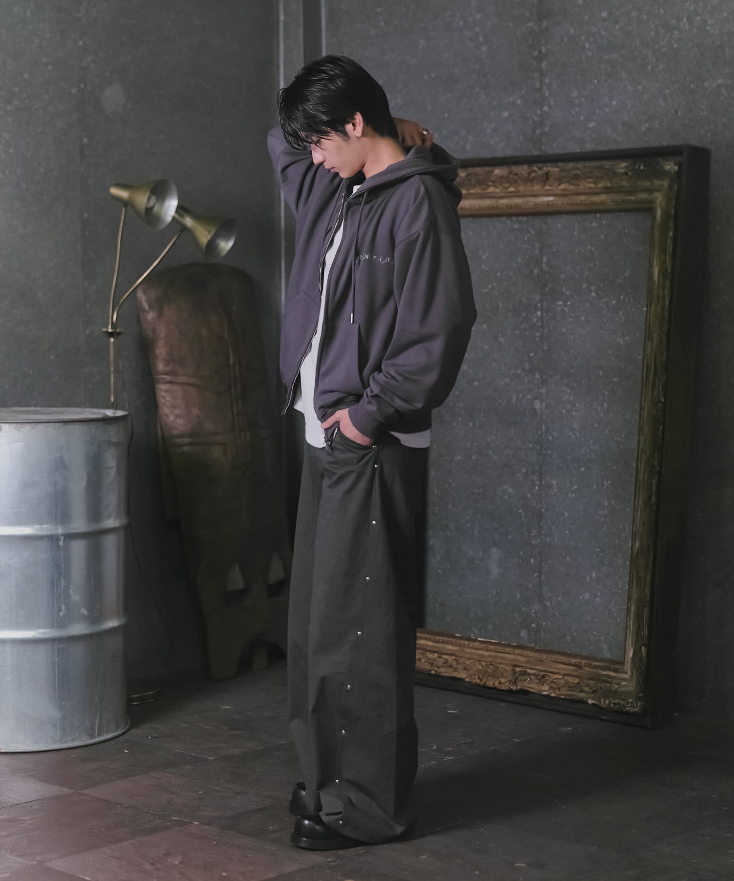 "Confirm" Logo Embroidery FullZIP Hoodie / "Confirm"刺繍フルジップパーカー