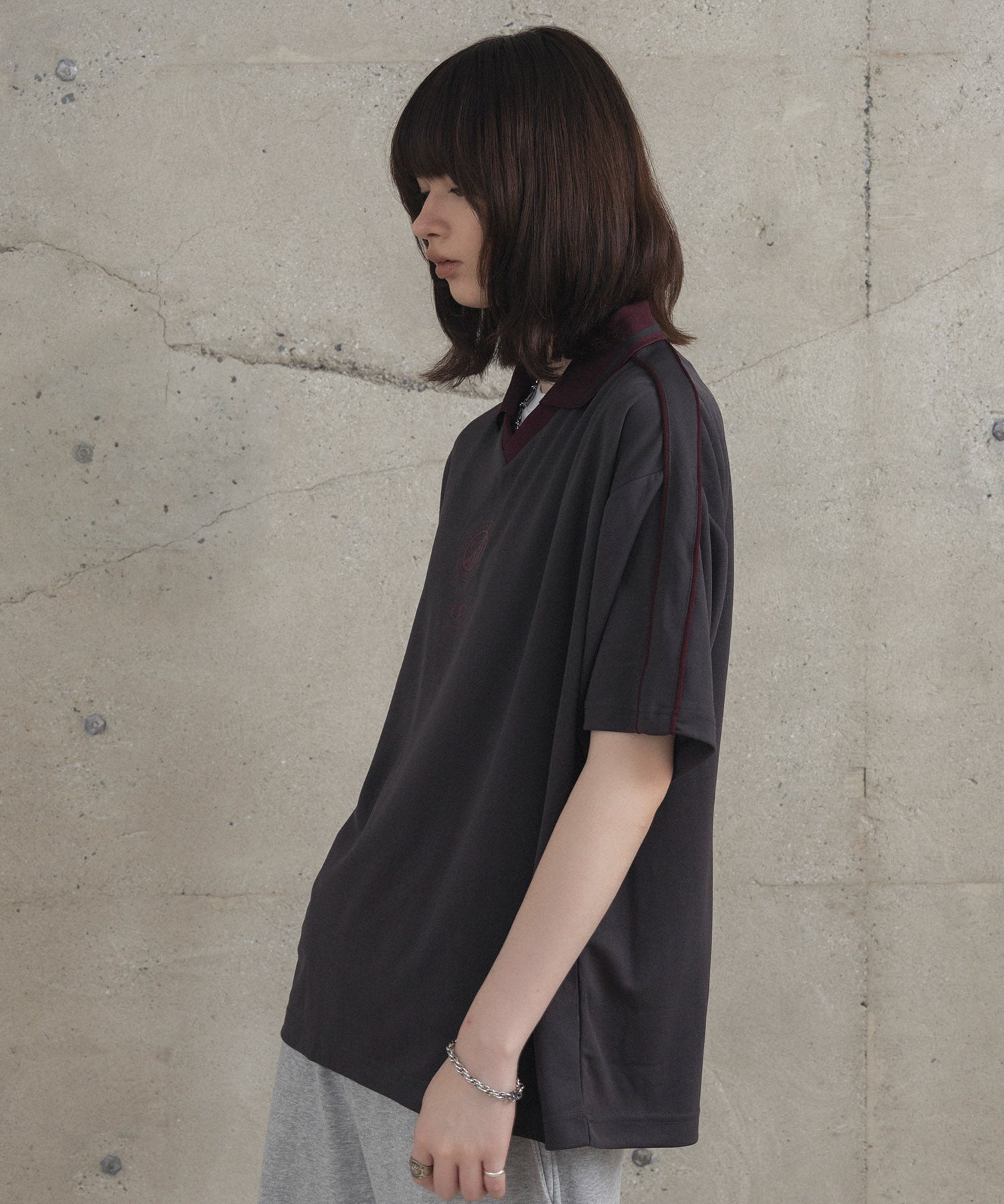 フロントプリント サイドライン ユニフォーム半袖Tシャツ