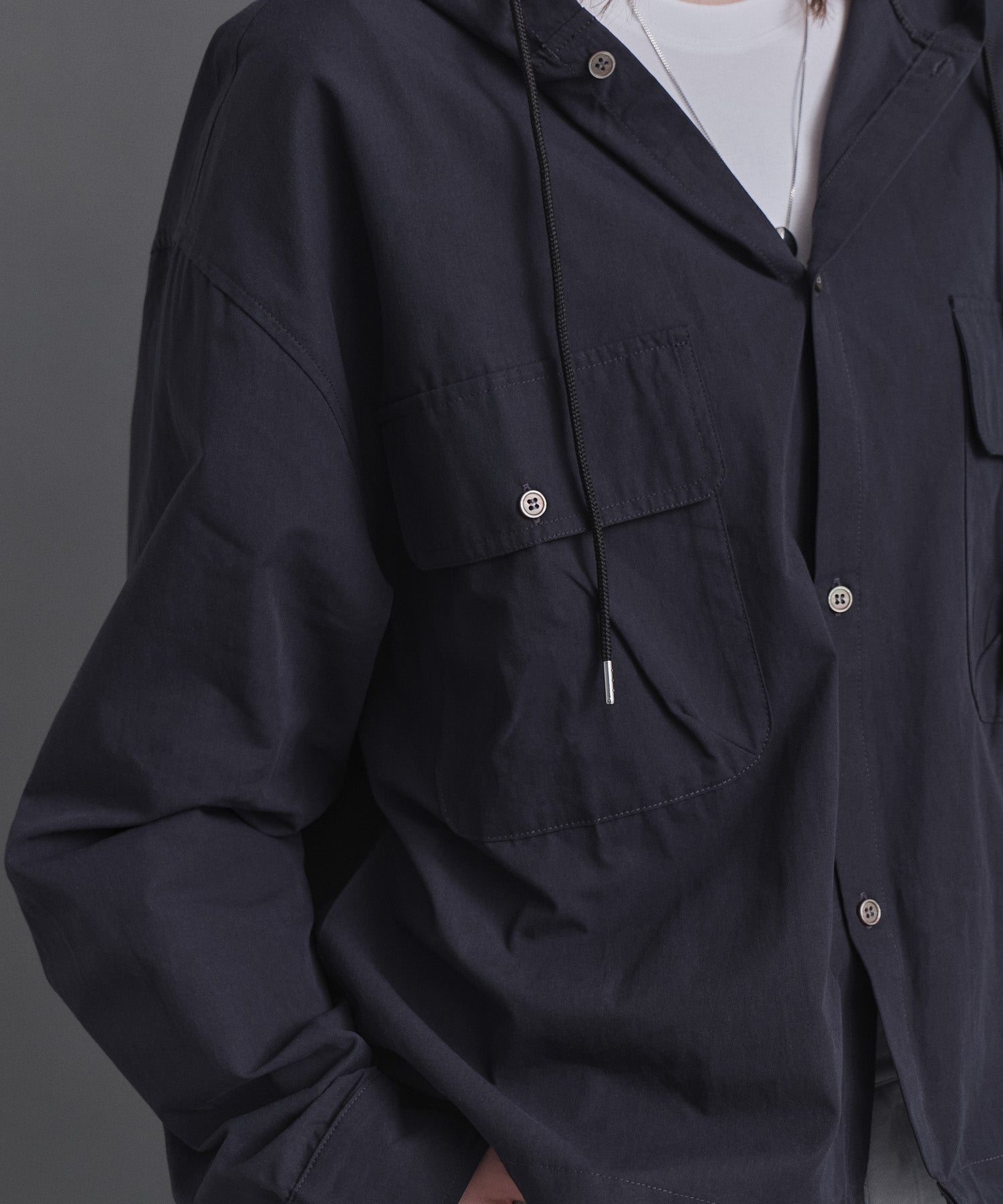Long-sleeved Shirt Hoodie / 長袖シャツパーカー