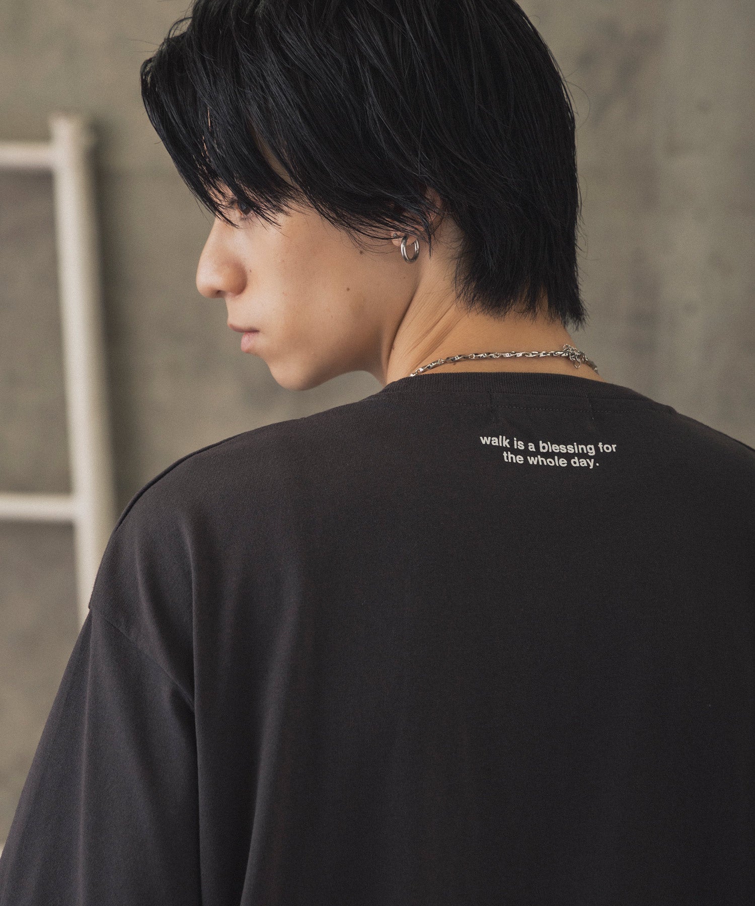 ウォーキングB ワンポイント刺繍ロゴ ビッグシルエット半袖Tシャツ