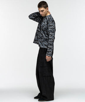HENLEY CAMO WAFFLE LONG-SLEEVE TEE / カモ総柄ヘンリーネックサーマルロンT