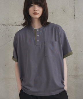 Contrast Color Henley Neck T-shirt / コントラストカラー ヘンリーネックTシャツ