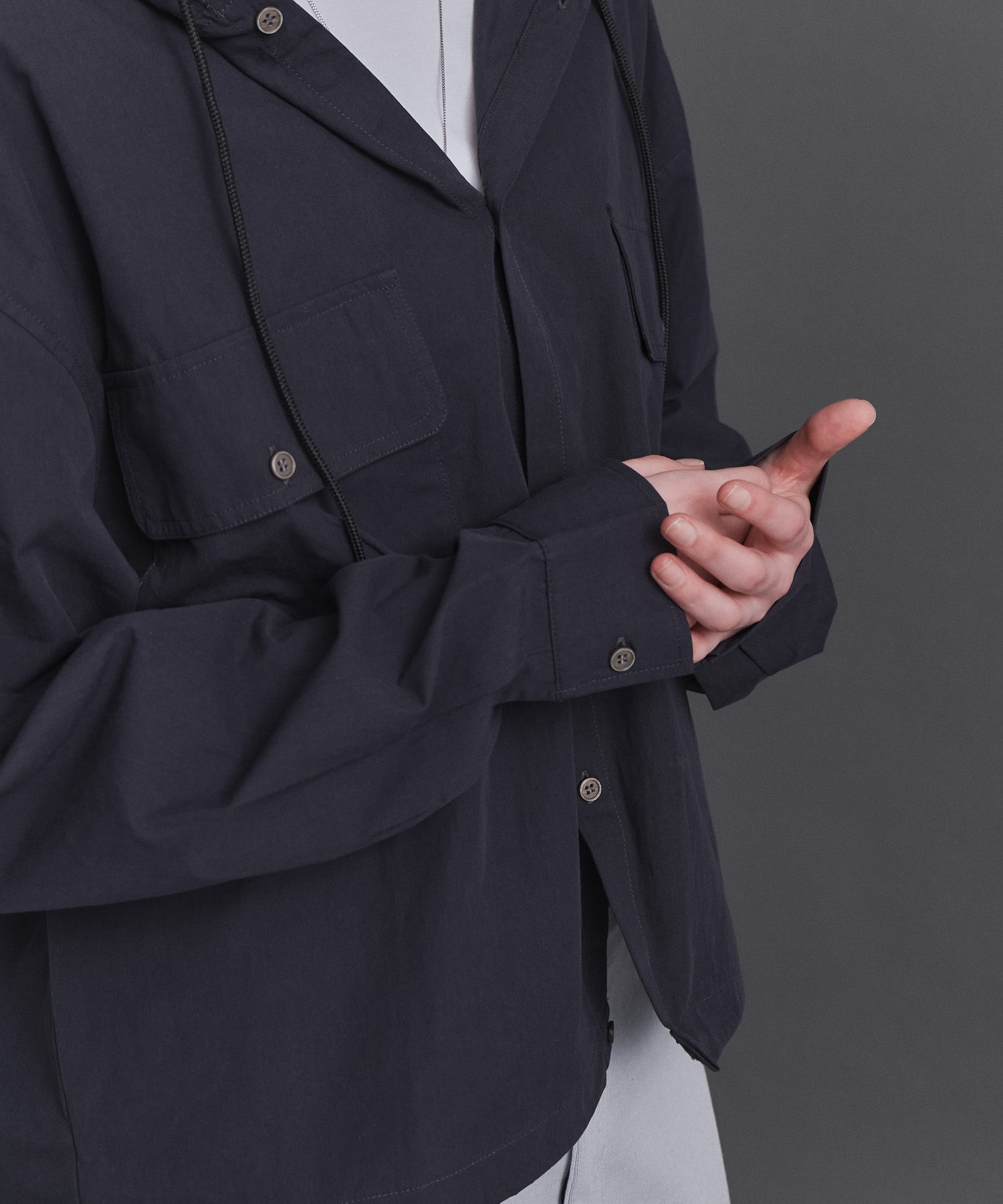 Long-sleeved Shirt Hoodie / 長袖シャツパーカー
