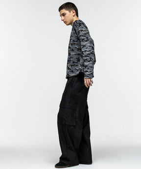 HENLEY CAMO WAFFLE LONG-SLEEVE TEE / カモ総柄ヘンリーネックサーマルロンT