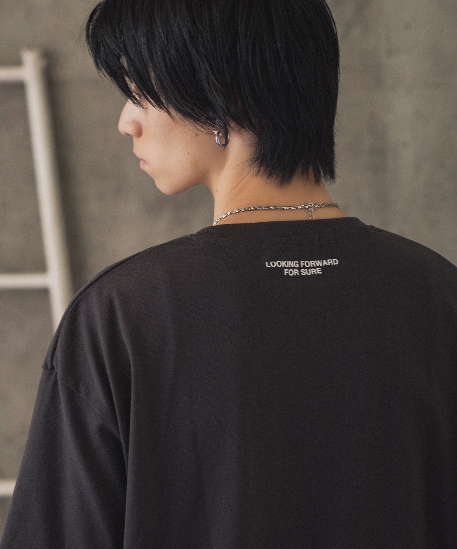 ヒゲオジサンB ワンポイント刺繍ロゴ ビッグシルエット半袖Tシャツ