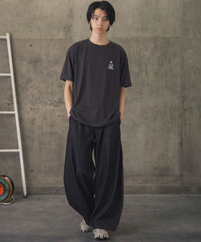 ヒゲオジサンB ワンポイント刺繍ロゴ ビッグシルエット半袖Tシャツ