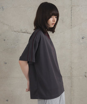 フロントプリント サイドライン ユニフォーム半袖Tシャツ