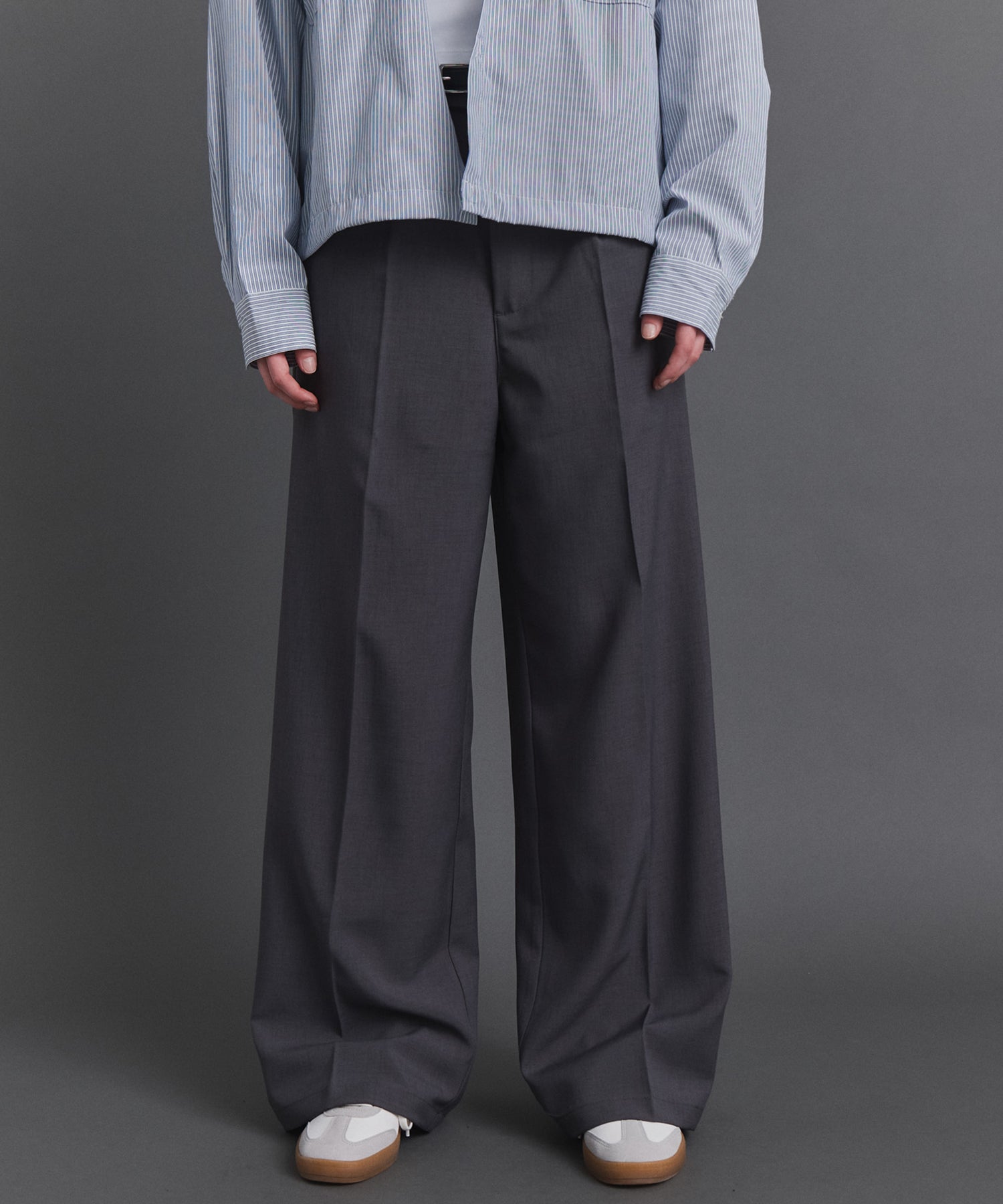 25SS ヴィンテージメイク ケミカル加工 デニム / ツイル タック ワイド