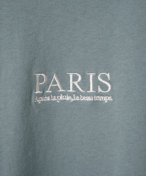 PARIS ワンポイント刺繍ロゴ ビッグシルエットロンT