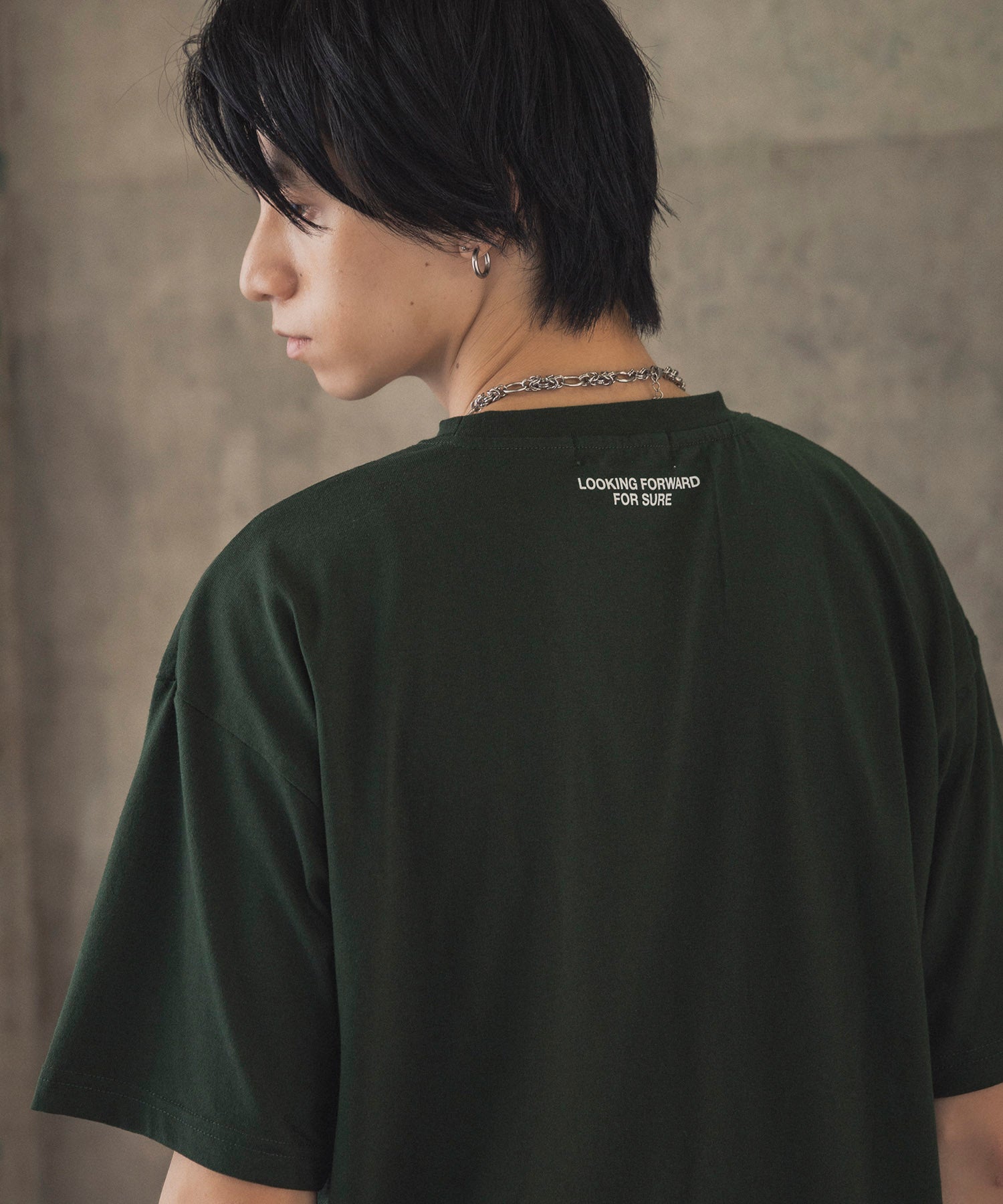 ヒゲオジサンA ワンポイント刺繍ロゴ ビッグシルエット半袖Tシャツ