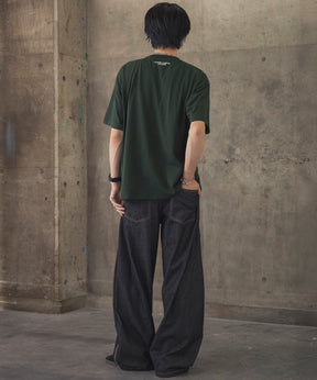 ヒゲオジサンC ワンポイント刺繍ロゴ ビッグシルエット半袖Tシャツ
