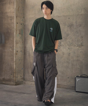 ヒゲオジサンA ワンポイント刺繍ロゴ ビッグシルエット半袖Tシャツ