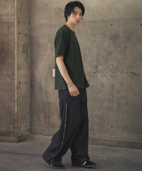 ヒゲオジサンC ワンポイント刺繍ロゴ ビッグシルエット半袖Tシャツ