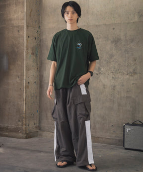 ヒゲオジサンA ワンポイント刺繍ロゴ ビッグシルエット半袖Tシャツ