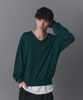 V-neck High Gauge Knit / Vネックハイゲージニット