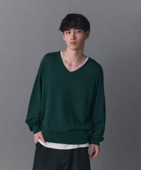 V-neck High Gauge Knit / Vネックハイゲージニット