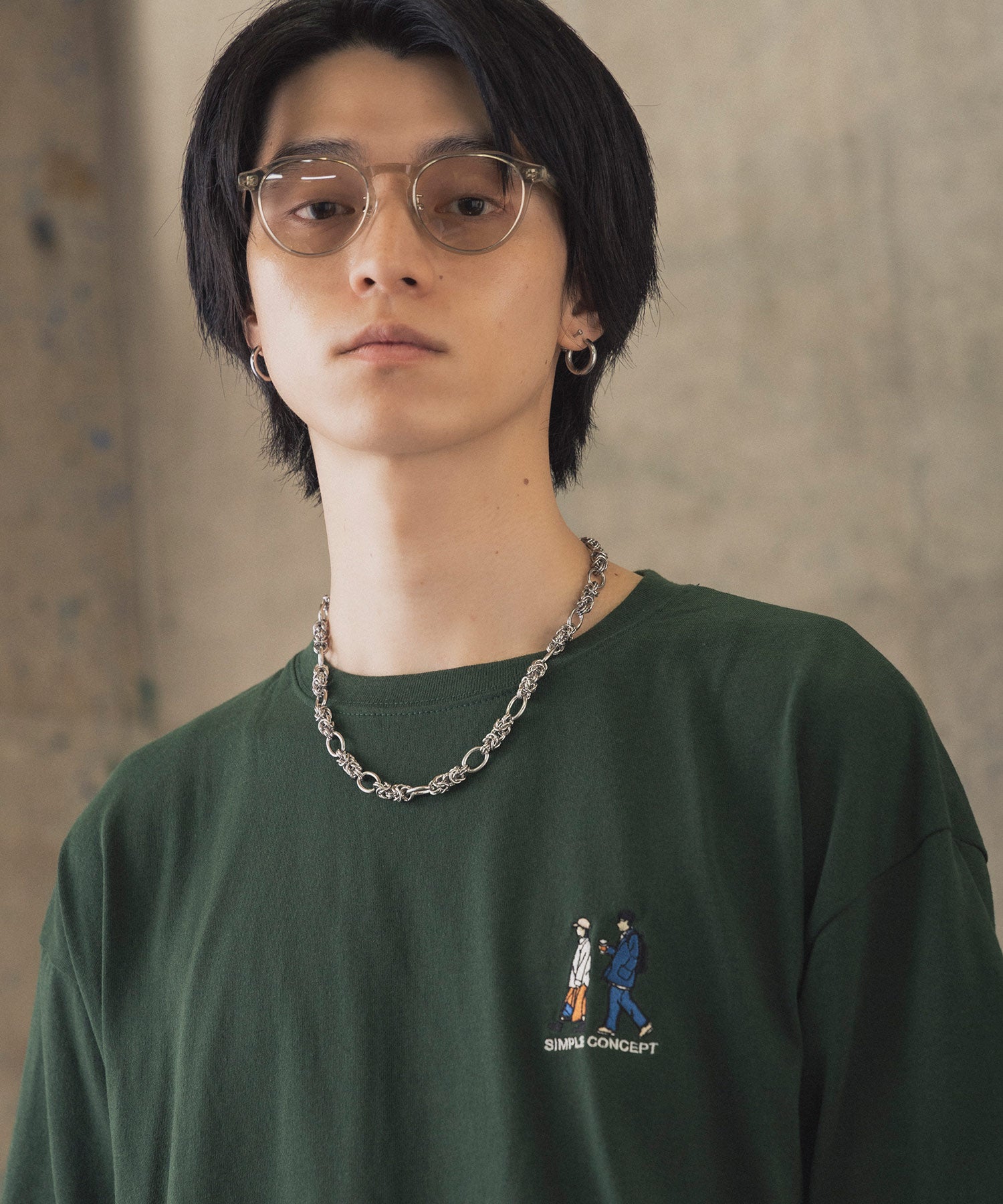 ウォーキングA ワンポイント刺繍ロゴ ビッグシルエット半袖Tシャツ