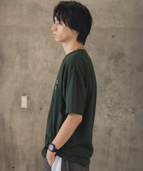 ヒゲオジサンA ワンポイント刺繍ロゴ ビッグシルエット半袖Tシャツ