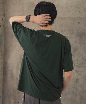 ヒゲオジサンA ワンポイント刺繍ロゴ ビッグシルエット半袖Tシャツ