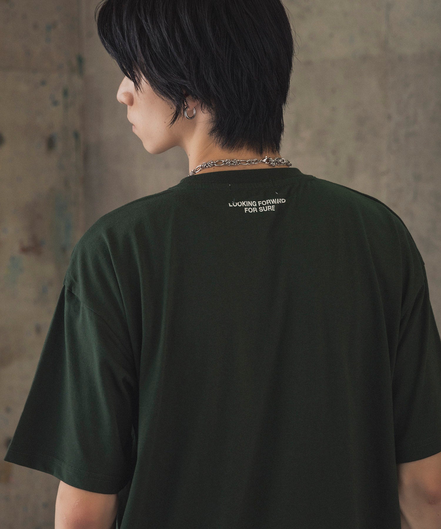 ヒゲオジサンC ワンポイント刺繍ロゴ ビッグシルエット半袖Tシャツ