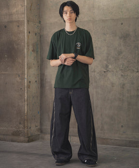 ヒゲオジサンC ワンポイント刺繍ロゴ ビッグシルエット半袖Tシャツ