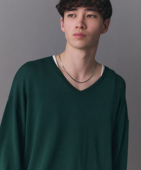V-neck High Gauge Knit / Vネックハイゲージニット