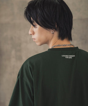 ヒゲオジサンA ワンポイント刺繍ロゴ ビッグシルエット半袖Tシャツ