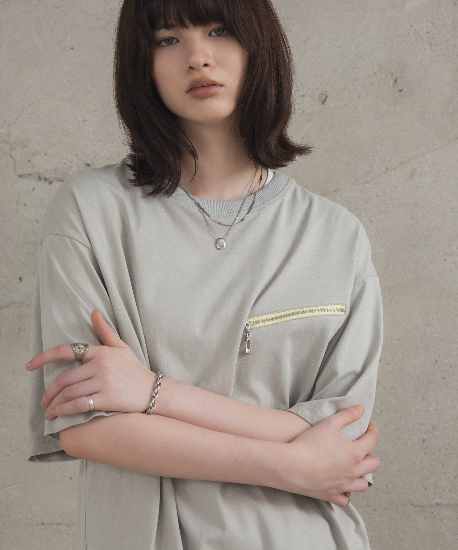 Zip-detail Tee / ジップディテールTシャツ